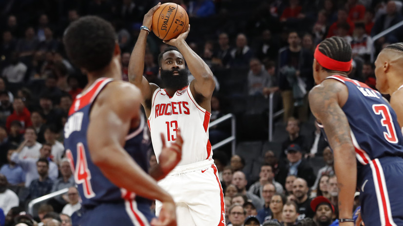 59 очков Хардена и трипл-дабл Уэстбрука помогли «Хьюстону» победить «Вашингтон» в матче НБА