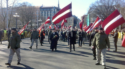 Марш памяти членов латышского легиона СС в Риге