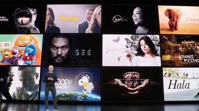 Тим Кук во время презентации Apple TV+