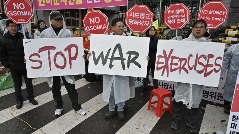 В Сеуле прошли акции протеста против увеличения выплат за содержание войск США