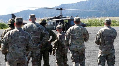 Солдаты армии США во время учений в Японии