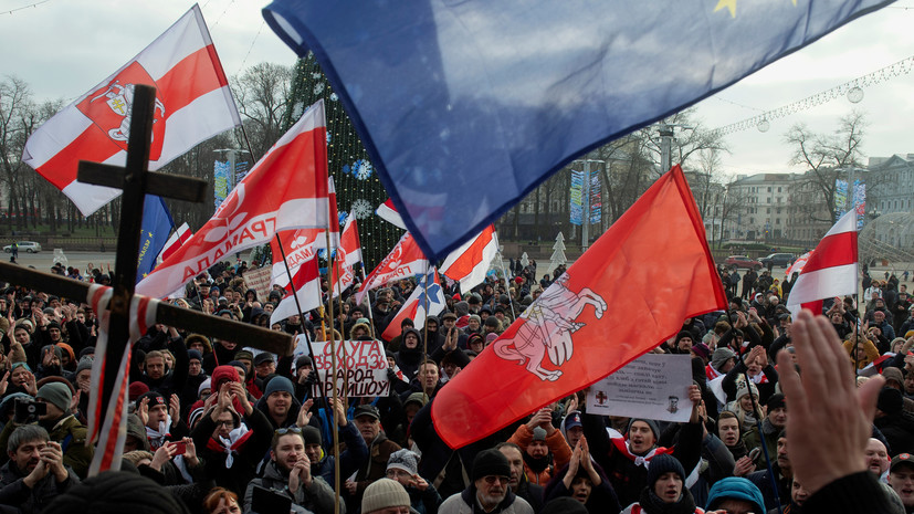 Белорусская оппозиция проводит акцию против интеграции с Россией