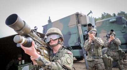 Военнослужащие польской армии на учениях
