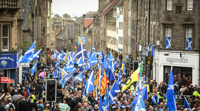 Митинг за независимость Шотландии в Эдинбурге
