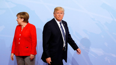 Канцлер ФРГ Ангела Меркель и президент США Дональд Трамп