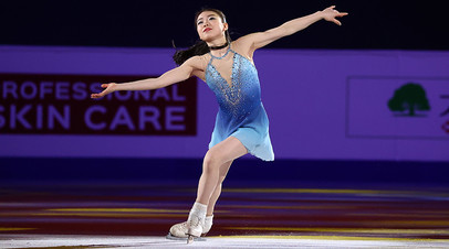 Rika Kihira of Japan performs in the Gala Exhibition during the ISU Four Continents Figure Skating Championships at Mokdong Ice Rink on February 09, 2020 in Seoul, South Korea.