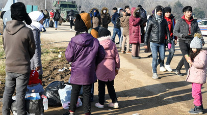 Сирийские беженцы на границе Турции и Греции, 2 марта