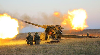 Тренировка российских артиллеристов