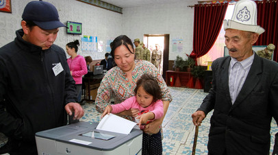 Избирательный участок в Киргизии