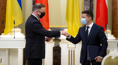 Президенты Украины и Польши Владимир Зеленский и Анджей Дуда