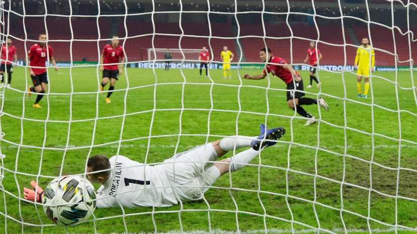 Футболист сборной Казахстана забил с центра поля в матче с Албанией