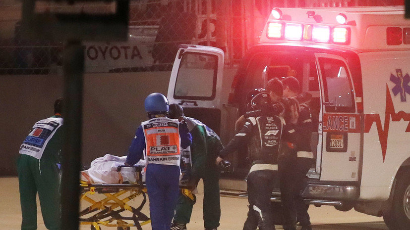 Попавший в аварию на Гран-при Бахрейна Грожан получил небольшие ожоги