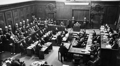 Нюрнбергский процесс. 20 ноября 1945 года — 1 октября 1946 года.
В зале суда
