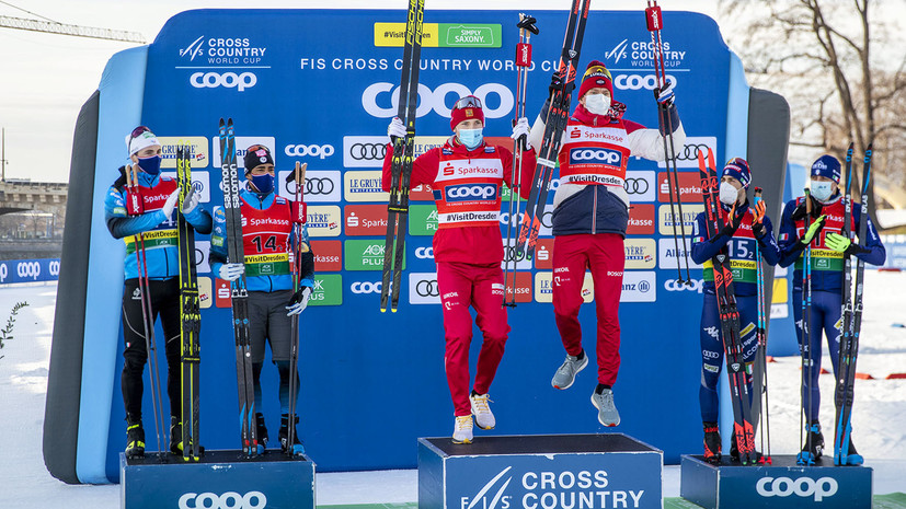 Сплав золота и серебра: российские лыжники выиграли две медали в командном спринте на этапе КМ в Дрездене