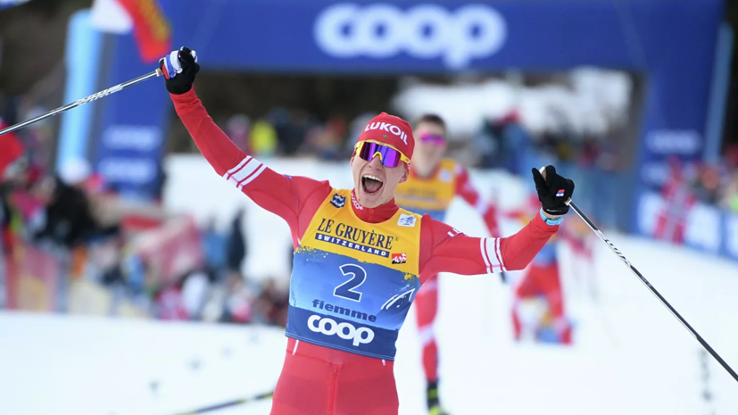 Большунов победил в гонке с раздельным стартом на этапе «Тур де Ски» в Италии