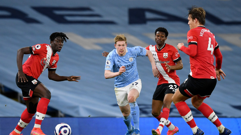 «Манчестер Сити» разгромил «Саутгемптон» в перенесённом матче 33-го тура АПЛ