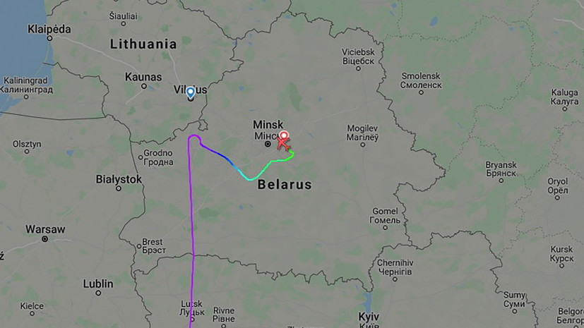 В Минске рассказали подробности сообщения о минировании самолёта Ryanair