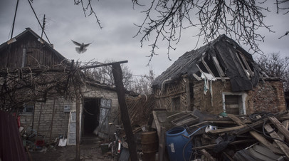 Жилой дом в районе города Горловка Донецкой области.