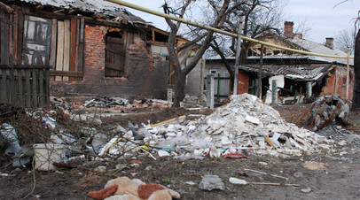 Архивное фото. Разрушенные жилые дома в посёлке шахты «Трудовская»