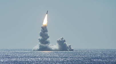 Запуск американской баллистической ракеты Trident II (D5LE)