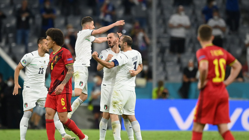 Пятая победа подряд: Италия обыграла Бельгию в четвертьфинале Евро-2020