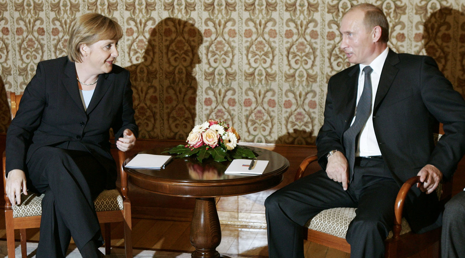 Путин и Меркель 2005