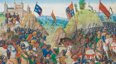 Битва при Креси между англичанами и французами в Столетней войне