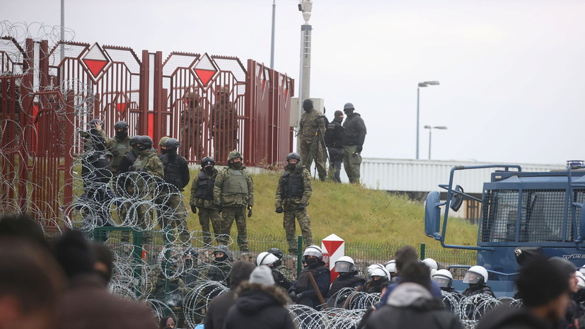 Польские пограничники применили водомёты против мигрантов