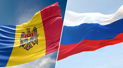 Флаги Молдавии и России