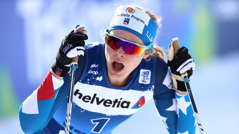 Лидер «Тур де Ски» Диггинс упала в четвертьфинале спринта в Оберстдорфе