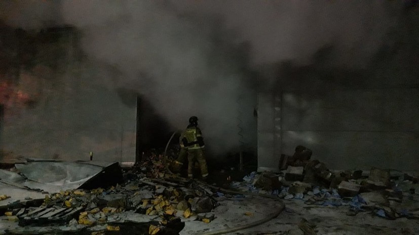 Пожар на складе в Химках потушен