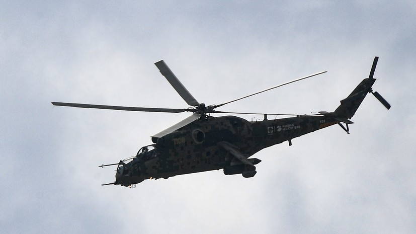 Военный вертолёт Ми-24 совершил вынужденную посадку в Белоруссии