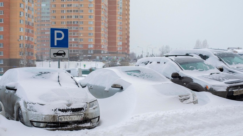 Фото автостоянки зимой