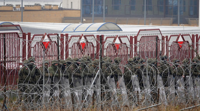 Польские силовики на границе с Белоруссией