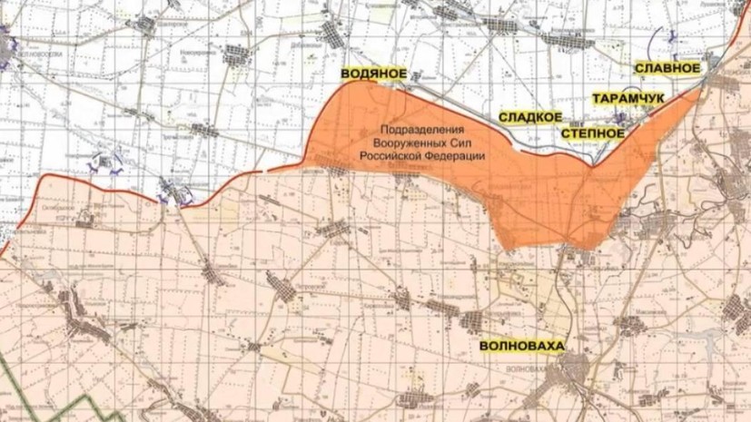 Минобороны России показало карту линии фронта в Донбассе