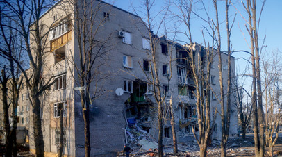 Разрушения в Донбассе