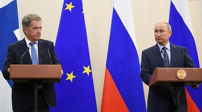 Президенты России и Финляндии, архивное фото