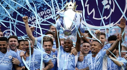 Футболисты «Манчестер Сити» празднуют победу в АПЛ