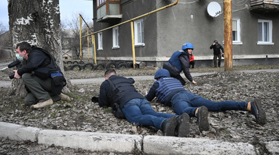 Журналисты в Донецке