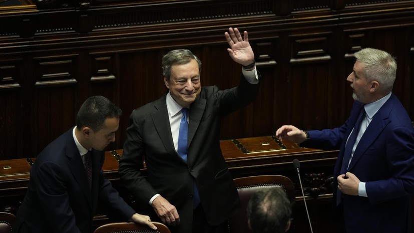 Премьер Италии Драги заявил, что планирует сообщить президенту «о своих намерениях»