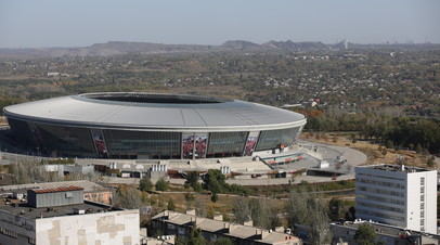 Вид на стадион «Донбасс Арена» в Донецке