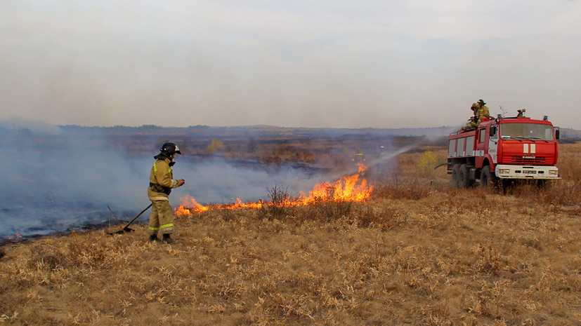 В ГУ МЧС заявили о локализации возгорания травы в Ростовской области