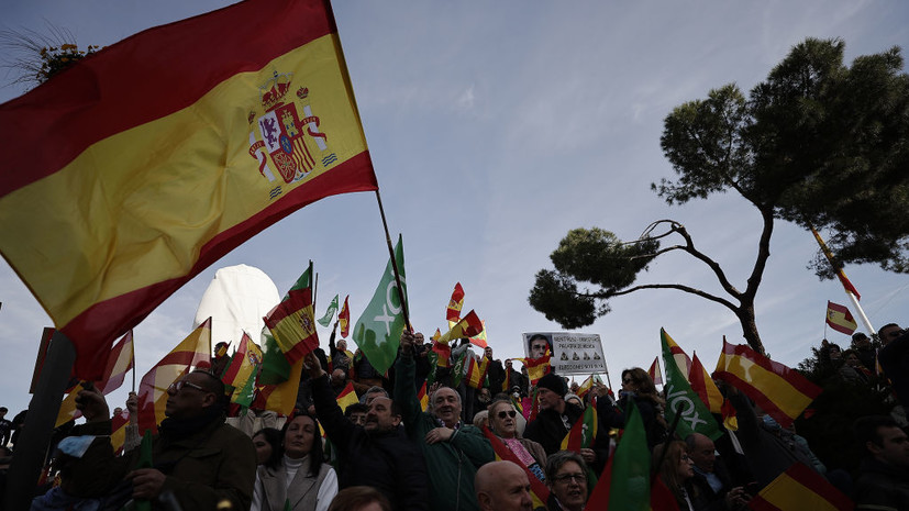 Антиправительственная акция протеста прошла в Мадриде