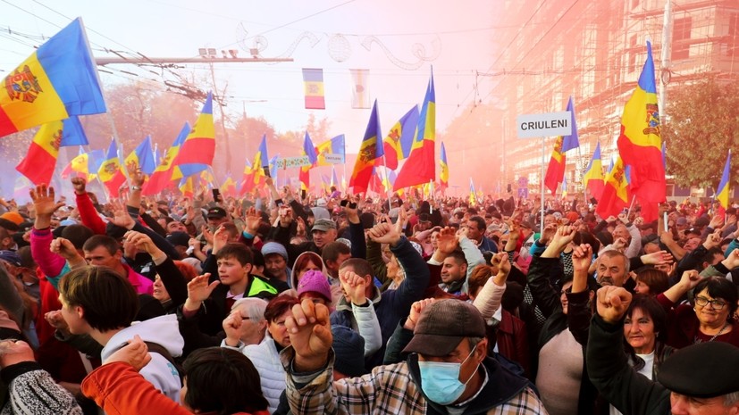 В Молдавии социалисты провели антиправительственную акцию протеста