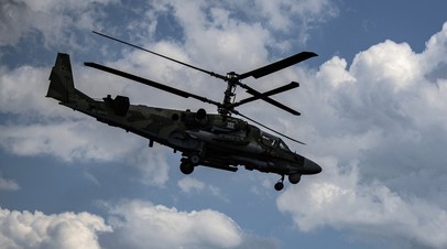 Боевая работа вертолёта Ка-52 в зоне СВО