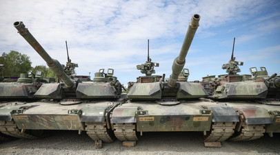 Танки M1A2 Abrams на американской военной базе в Германии