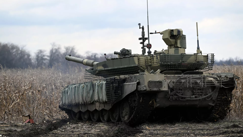 Российские танкисты ЗВО на Т-90М поразили наблюдательный пункт ВСУ
