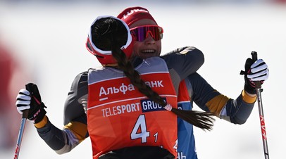 Екатерина Смирнова и Елизавета Пантрина на чемпионате России по лыжным гонкам