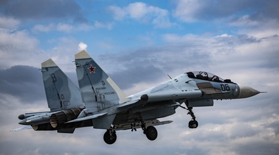 Многоцелевой истребитель Су-30СМ ВКС России, задействованный в специальной военной операции