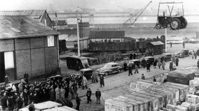 Прибытие в порт Гавра грузов в рамках плана Маршалла